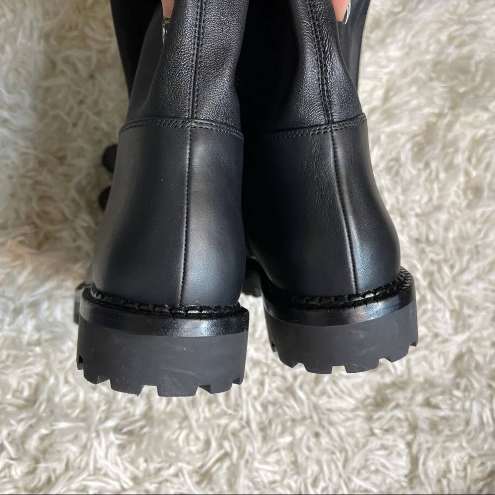 Vince Cabria Black Leather Over The Knee Boots Size 7